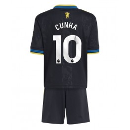 Manchester United Matheus Cunha #10 Derde tenue Kids 2025-26 Korte Mouw (+ Korte broeken)